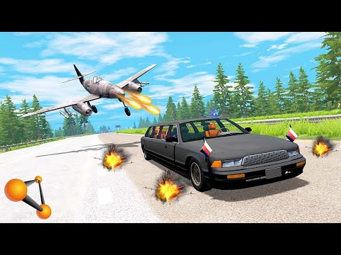 Видео: ИСТРЕБИТЕЛЬ АТАКОВАЛ ЛИМУЗИН ПРЕЗИДЕНТА! Спасти его любой ценой! - BeamNG.drive Multiplayer (BeamMP)