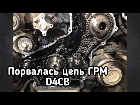 Видео: Порвалась цепь ГРМ d4cb последствия