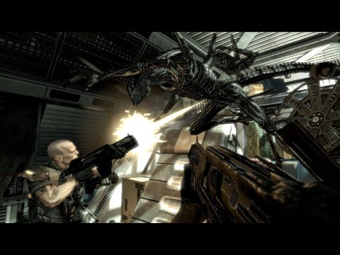 Видео: Aliens vs Predator игрофильм, прохождение за десантника.