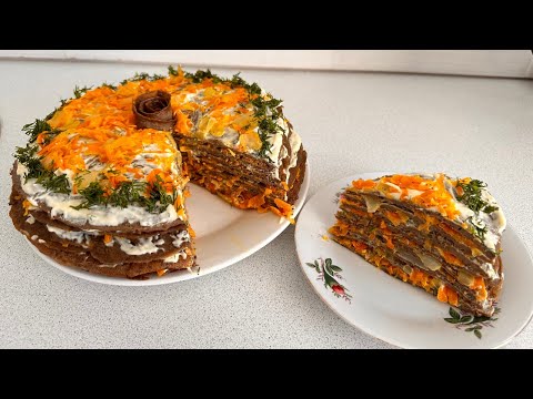 Видео: Бауырдан торт. Печеночный торт. Это нереально вкусно