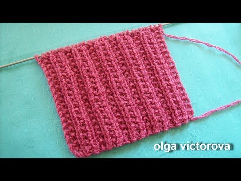 Видео: Двухсторонний узор-резиночка Вязание спицами 352