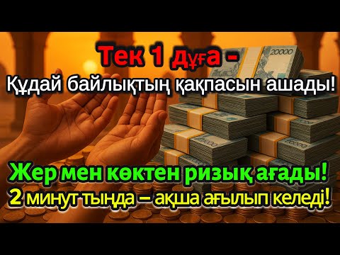 Видео: Тек 2 минут: Осы қуатты дұғаны тыңдаңыз, ақша күтпеген жерден келеді | Сәттілік пен табыс дұғасы