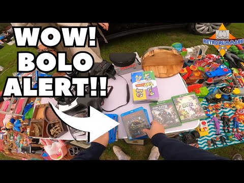 Видео: ВАУ! Тревога BOLO! Охота за видеоиграми на местной распродаже в багажнике автомобиля!