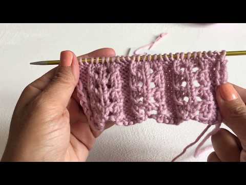 Видео: Вяжем по кругу и поворотными рядами узор ажурные дорожки