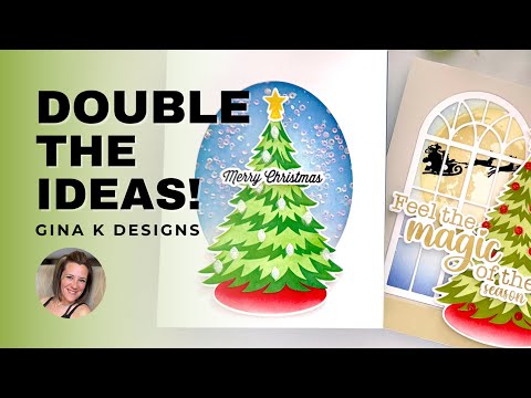 Видео: Gina K Designs A Little Something Card Kit: трафарет «Трим А ёлка»