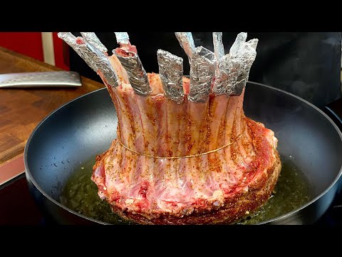 Видео: Только так сделайте КОРОНУ из БАРАНИНЫ только так.БАРАНЬЯ КОРЕЙКА с БЕЛЫМИ ГРИБАМИ. ENG SUB#баранина