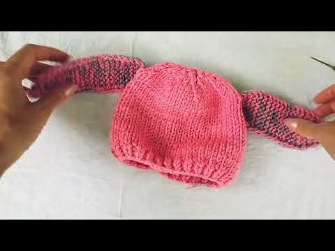 Видео: ✓ Как связать ушки зайчика на шапке Ушки зайца спицами  #вязаниедлявас