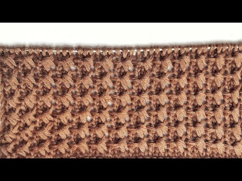 Видео: Мелкий фактурный узор Ласточки / Универсальный узор спицами