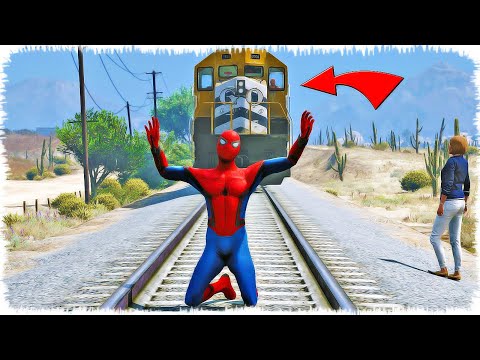 Видео: Өрмекші адам пойызға қарсы (GTA V)