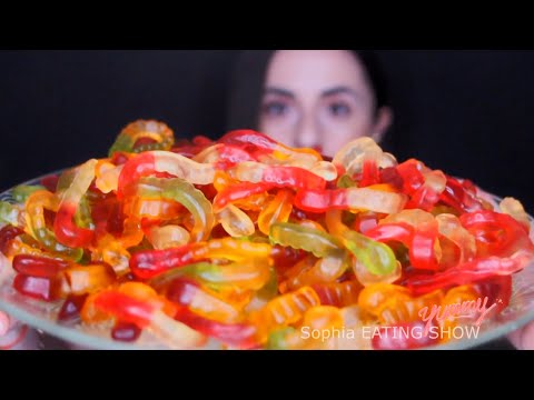 Видео: Съем 1 КГ Мармеладных Червяков ЗА РАЗ??? АСМР Итинг / ASMR eating sounds
