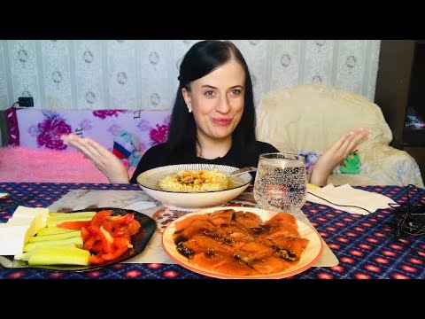 Видео: МУКБАНГ ЛАПША/ КРАСНАЯ РЫБКА И ОВОЩИ #asmr #breakfast #обжор #mukbang #food #вкусно