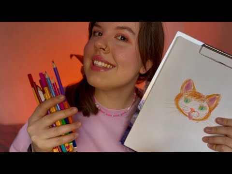 Видео: 🐈 АСМР | Младшая сестра рисует портрет твоего кота | Ролевая игра, рисование, шепот