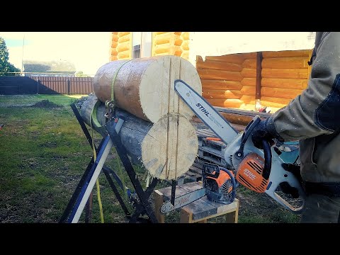 Видео: Как вырезать шип, паз и лыски на бревне.