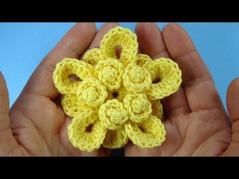 Видео: ЭКСКЛЮЗИВ НЕВЕРОЯТНЫЙ Вязаный цветочек   вязание крючком 100