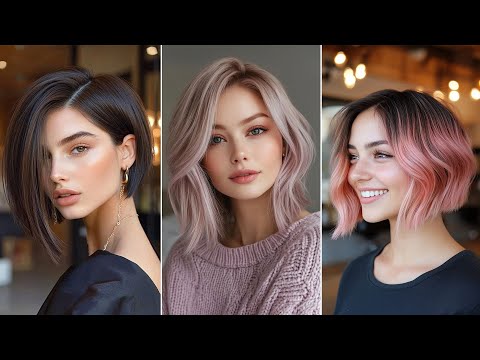 Видео: Лучшие стрижки 2025 года для женщин с челкой #бобстриженныестрижки Самые модные цвета волос для ж...
