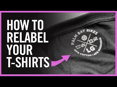 Видео: Индивидуальные этикетки на шею футболки без бирок | Перемаркировка одежды с индивидуальным принтом