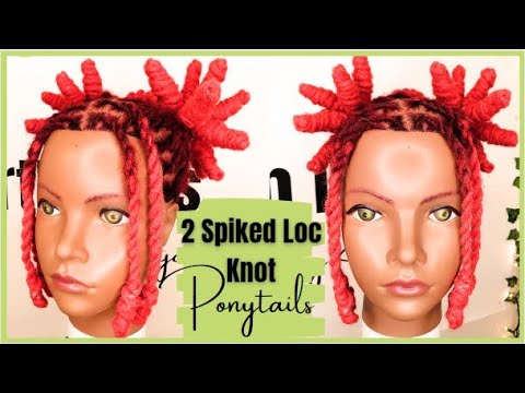 Видео: Урок по стилю Loc №44 | 2 хвостика с шипами и узлами Loc | Легко и просто | Техники укладки Loc