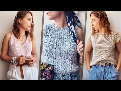 Видео: СВЯЗАЛА за Июнь. Вязаные МАЙКИ и ФУТБОЛКИ. Вязание спицами