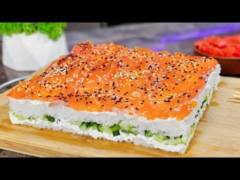 Видео: СУШИ Больше НЕ ЗАКАЗЫВАЮ!Нереально ВКУСНЫЙ и ЛЕНИВЫЙ🍣СУШИ ТОРТ Филадельфия