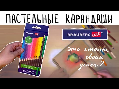Видео: ПАСТЕЛЬНЫЕ КАРАНДАШИ от Brauberg art. Обзор, выкраска, рисунок.