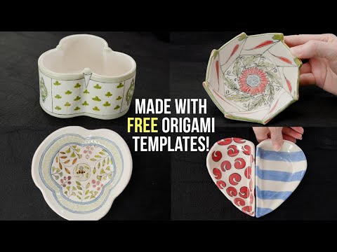 Видео: 5 потрясающих проектов керамических изделий в стиле оригами — БЕСПЛАТНЫЕ ШАБЛОНЫ и демонстрация н...