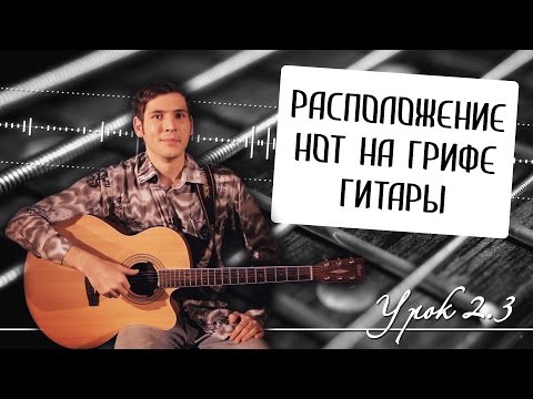 Видео: Где находятся ноты на гитаре: расположение нот на гитарном грифе - Урок 2.3