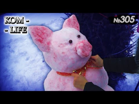 Видео: "Снегосвин" ждёт Деда Мороза