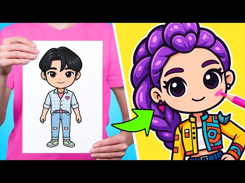 Видео: Рисуй, разыгрывай, повторяй — K-pop Demon Hunters с Сэмом и Сью! 🧩🎤