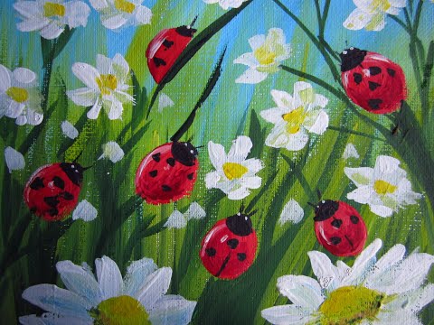 Видео: БОЖЬЯ КОРОВКА//как нарисовать//гуашь