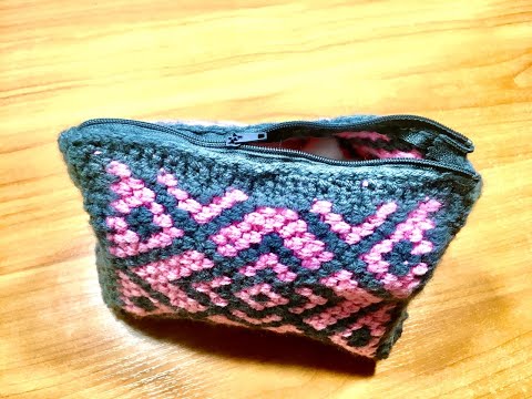 Видео: Как пришить молнию к вязанному кошельку-косметичке/How to sew a zipper to a knitted wallet