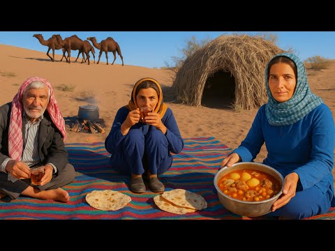 Видео: Мы разбили лагерь в песчаной пустыне Ирана и готовили мясо | Кочевая и деревенская жизнь в Иране
