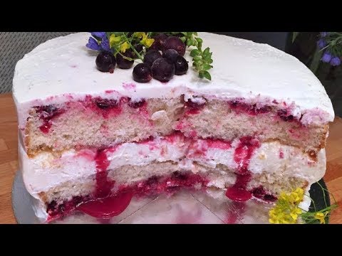 Видео: Лимонный торт с черной смородиной и ягодной карамелью
