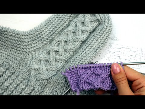 Видео: Коса из 12 петель. Араны спицами