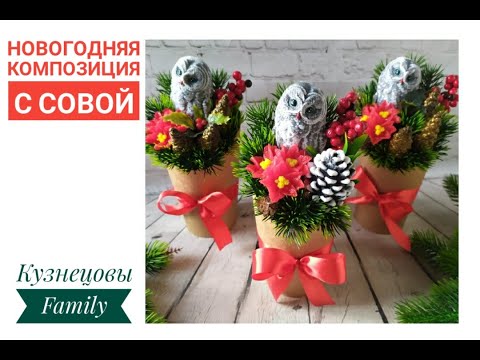 Видео: Новогодняя композиция с совой/Мыловарение/Кузнецовы Family