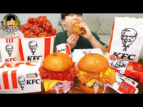 Видео: ASMR MUKBANG | Хрустящая жареная курица KFC, Чизбургер, сырная палочка рецепт ! принимать пищу