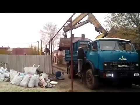 Видео: Механизированная погрузка мусора.