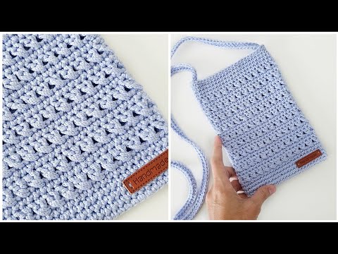 Видео: Сумочка крючком Легко и Быстро для телефона из одного мотка / crochet bag