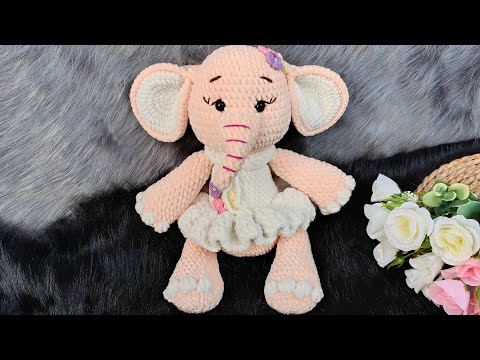 Видео: Слоник из плюшевой пряжи|Слоник амигуруми крючком#amigurumi #tutorial #мастеркласс