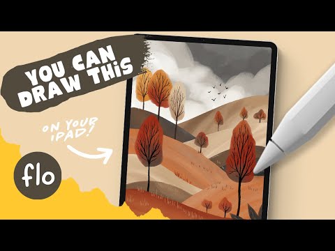 Видео: Вы можете нарисовать этот акварельный осенний пейзаж в Procreate 🍂 (простой урок)