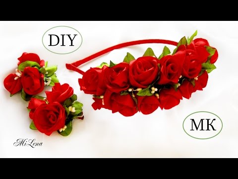 Видео: ОБОДОК С РОЗАМИ, МК /  DIY Roses Headband