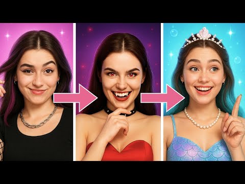 Видео: E-girl за одну ночь стала Вампиром 🧛‍♀️ и Русалкой 🧜‍♀️!