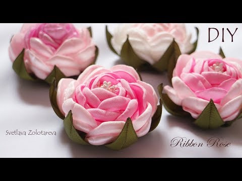 Видео: Как сделать Розу из ленты Светлана Золотарева