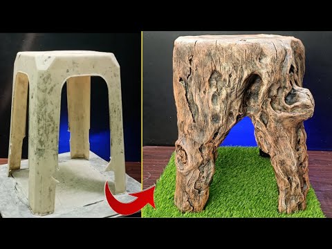 Видео: как сделать подставку для цветочного горшка из искусственного буа из сломанного пластикового стула