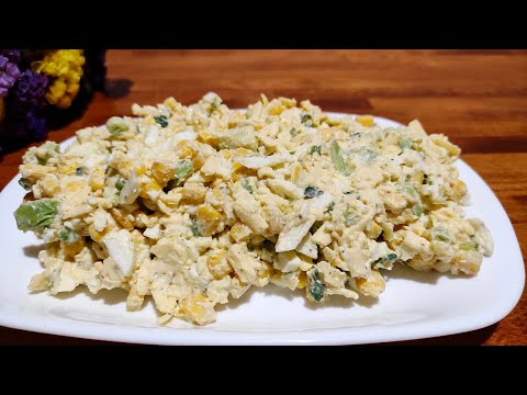 Видео: Обалденно Вкусный салат 🥗 из яиц и кукурузы!!