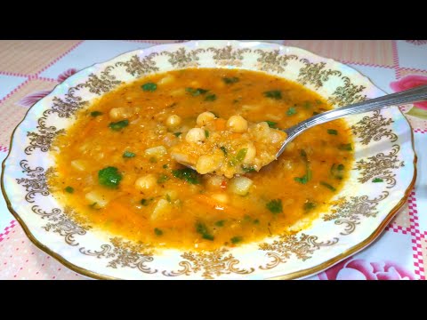 Видео: Очень Вкусный и Сытный Суп без Мяса! Ароматный Суп с Чечевицей и Нутом!