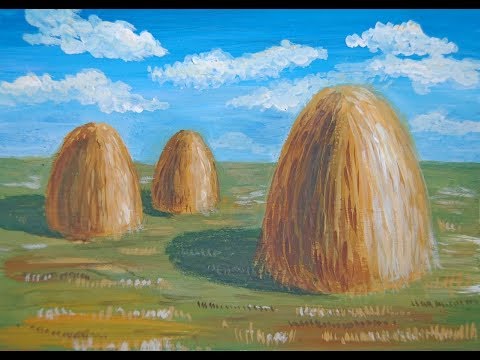 Видео: Рисуем стога сена. Правополушарное рисование.