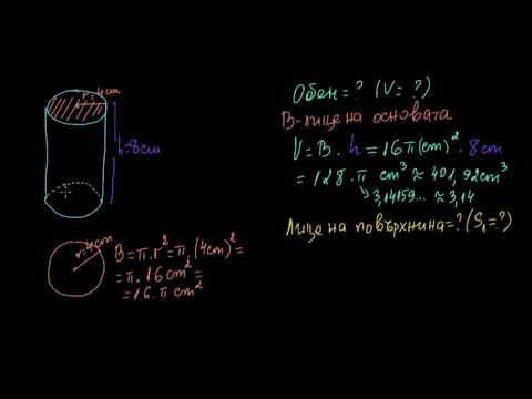 Видео: Обем и лице на повърхнина на цилиндър