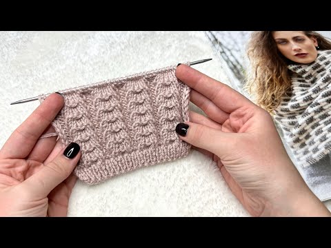 Видео: СКОРЕЕ СОХРАНЯЙТЕ УЗОР! Такой ПРОСТОЙ, а смотрится ШИКАРНО! Узор спицами для джемпера, кардигана