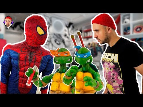 Видео: ПАПА РОБ И ЧЕЛОВЕК-ПАУК РАСПАКОВЫВАЮТ ЧЕРЕПАШКИ-НИНДЗЯ ОТ NECA! ЛЕОНАРДО И МИКЕЛАНДЖЕЛО НА ТОП РОБ!