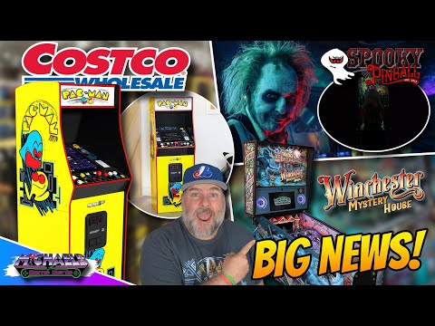 Видео: Arcade1Up Pac-Man XL снова в Costco, жуткий пинбол Beetlejuice и дом Винчестеров!